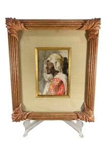 Vintage Orientalist Watercolor Painting