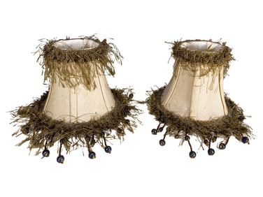 Antique Pair of French Lamp Shades