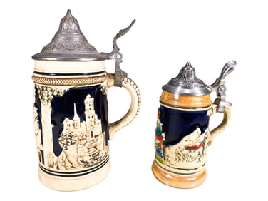 2 Vintage German Beer Steins