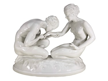 Eduard Liebsher, Austrian DER HANDKUSS (The Kiss on The Hand) Porcelain