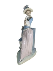 Lladro Lady with Parasol Porcelain Fig