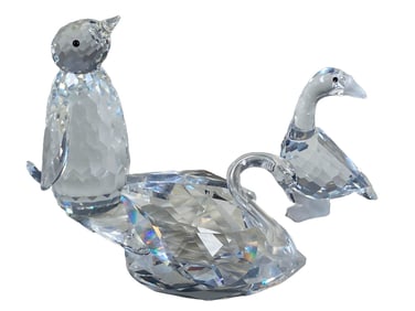 Swarovski Crystal Penguin, Duck & Swan Fig