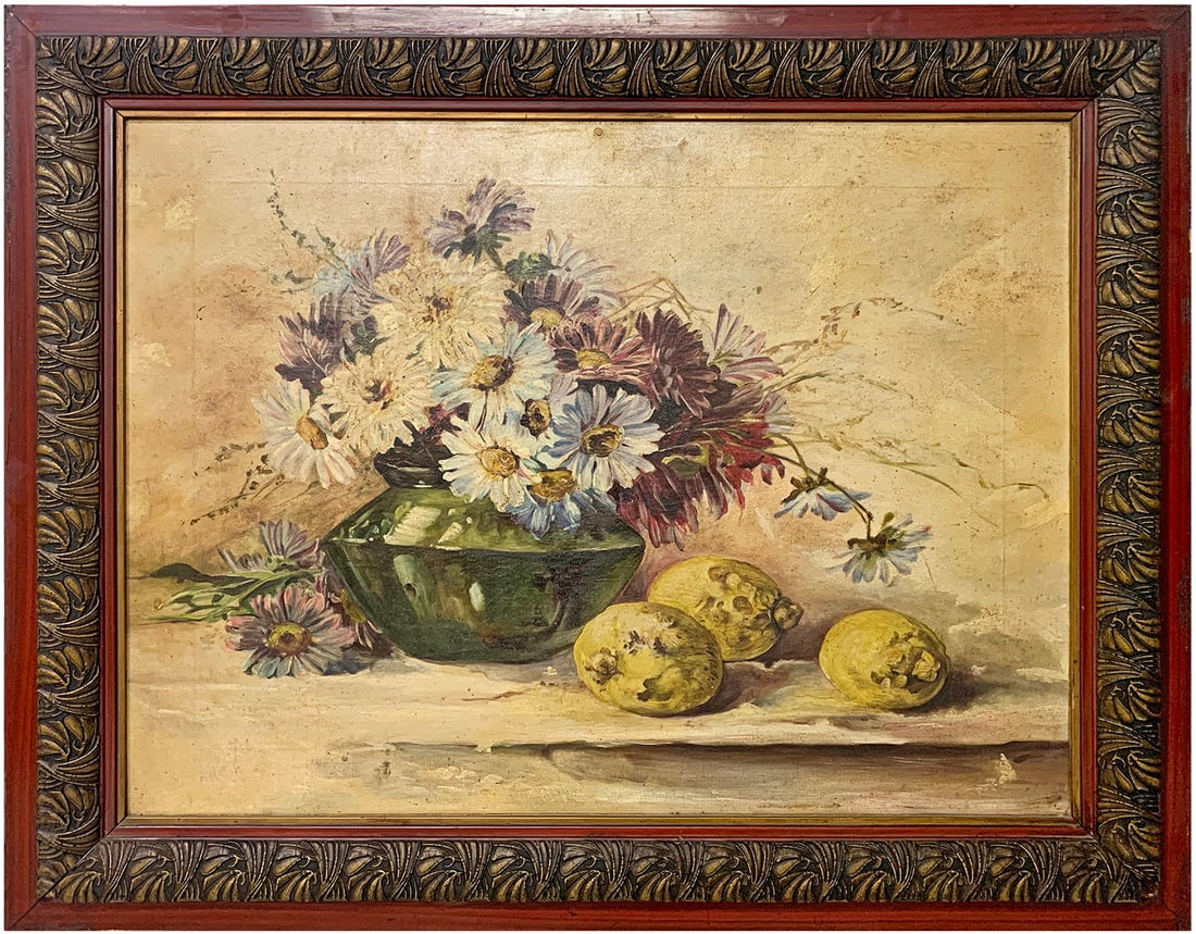 Antique European Oil on Canvas, unsigned: Antique European Oil on Canvas, unsigned. 23 3/4 x 29 3/8 x 1 1/2 in framed.Local Pick up call one day before to make an appointment. TO SHIP THIS ITEM IN USA OR INTERNATIONAL, PLEASE CONTACT THE SHIP