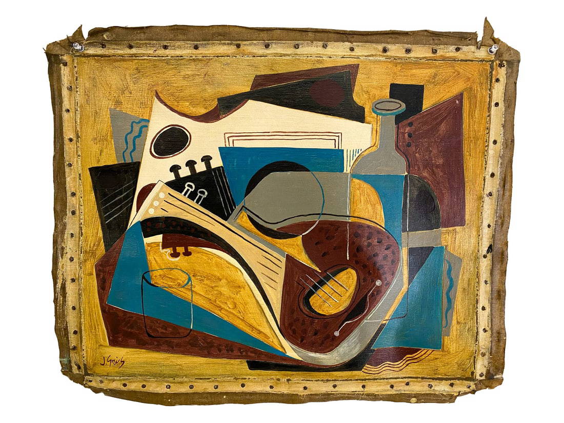 After Juan Gris Oil On Canvas Painting Auction