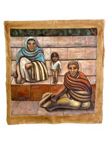 After Siqueiros Oil on Canvas Painting