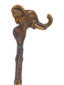 Vintage Wood Shoes Horn Long Handle Elephant Head