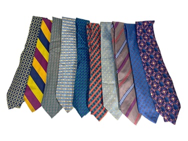 5 Christian Dior & 5 Hermes Silk Ties