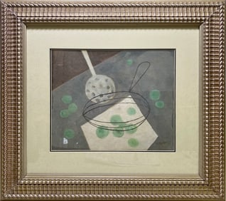 Signed W. Scott Gouache Painting