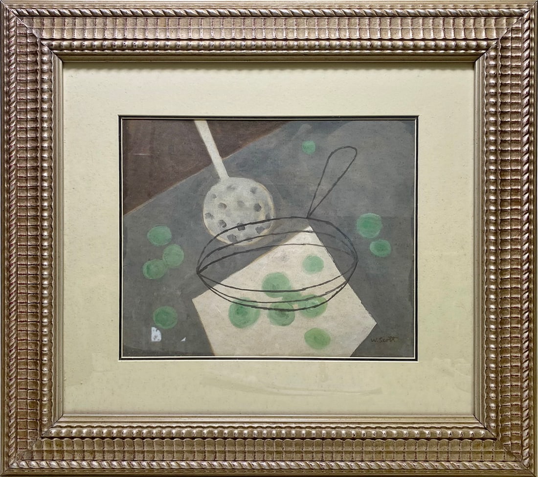 Signed W. Scott Gouache Painting (1 of 3)