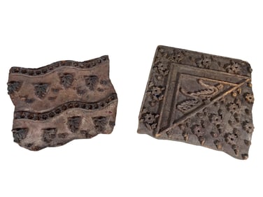 2 Antique Hand Carved Wood Pieces
