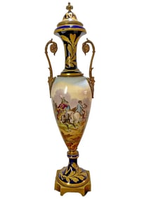 French Sevres Napoleon Porcelain & Bronze Urn