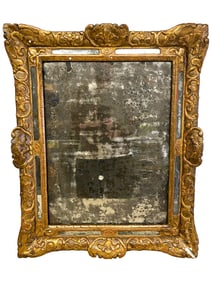 Antique French Gilt Frame Dark Mirror
