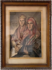 Antique European Watercolour Copy, 1945