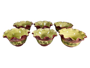 Romancing Provence, France Set of 6 Pottery Bowls