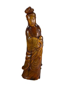 Antique Chinese Guanyin Carved Horn Fig