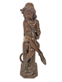 19th C European Bronze Sculpture, Signed