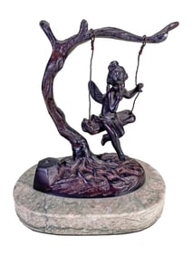 After Moreau Angel Swinging from Tree Bronze Statue