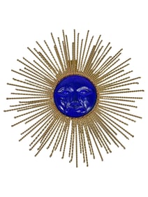 Great Gilt Brass & Glass Sun Wall Decoration