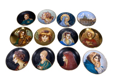 Vintage Lot of 12 Italian Historical Figures Plates