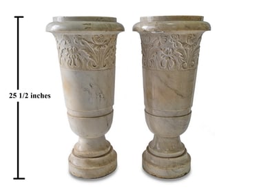 Antique Large Pair of Magnificent Marble Urns