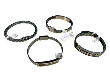 4 Murat, Paris leather & Stainless Steel Bracelets