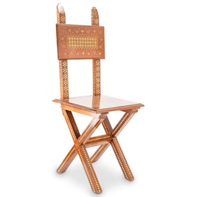 Antique Syrian Inlay Bone on Wood Chair