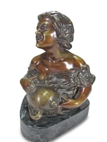 Antique European Bronze Sculpture, signed