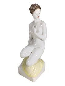 Hollohaza, Kezzel Festett, Hungary Nude Porcelain Statue