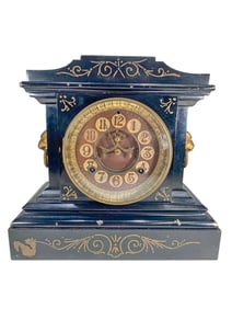 Vintage Ansonia Painted Metal Mantel Clock