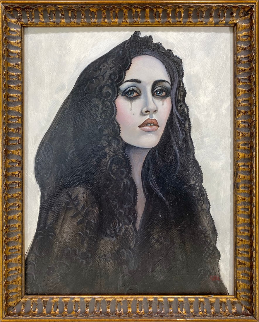 Cate RANGEL, La Llorona (weeping woman) Painting: Cate RANGEL, La Llorona (weeping woman) Painting. 16 1/4 x 13 1/4 x 1 3/4 in framed.Local Pick up call one day before to make an appointment. TO SHIP THIS ITEM IN USA OR INTERNATIONAL, PLEASE CONTACT 