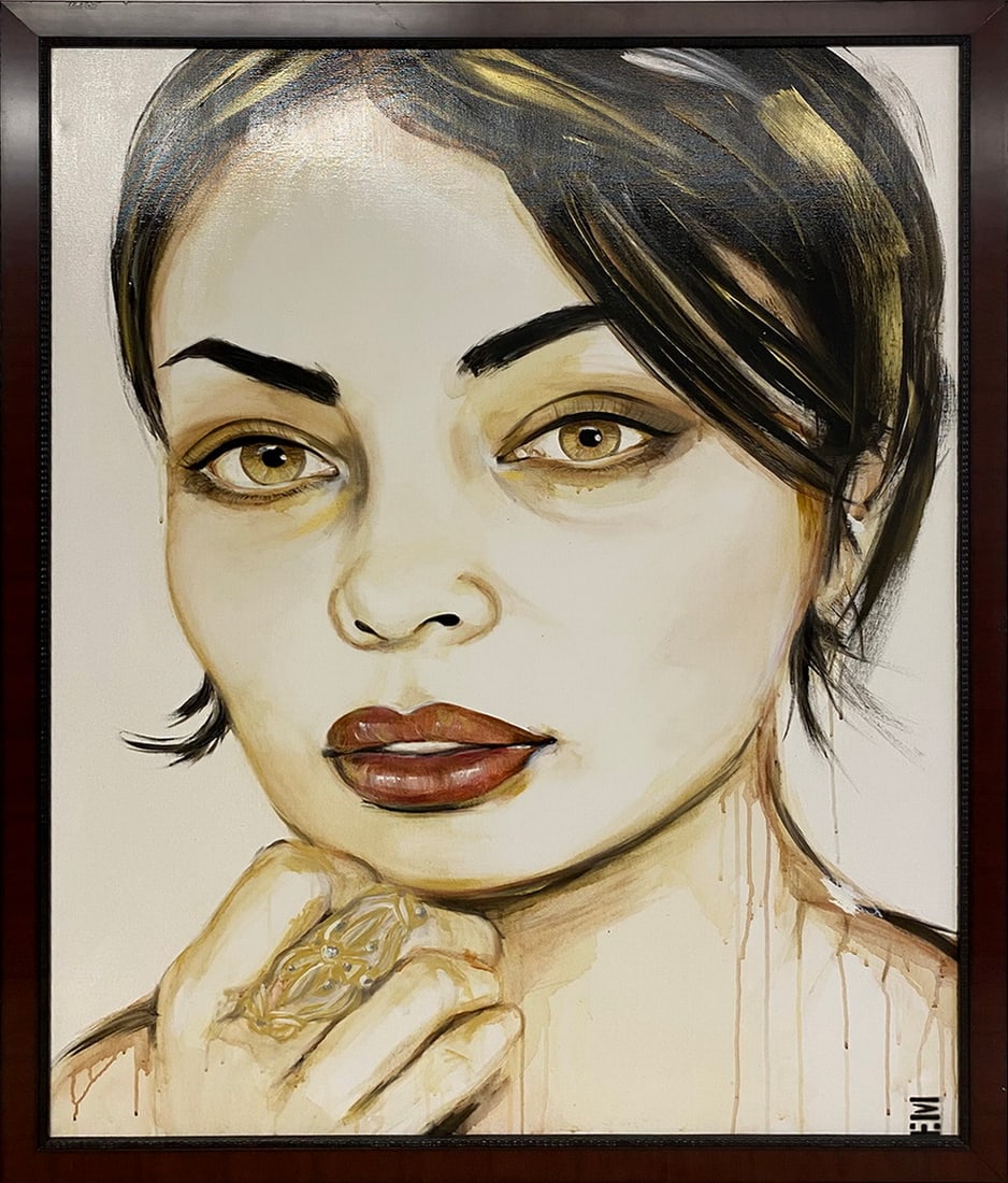 Emma Sheldrake Acylic on Canvas Painting: Emma Sheldrake Acylic on Canvas Painting. 50 1/4 x 39 1/4 x 7/8 in.Local Pick up call one day before to make an appointment. TO SHIP THIS ITEM IN USA OR INTERNATIONAL, PLEASE CONTACT THE SHIPPERS : 1)