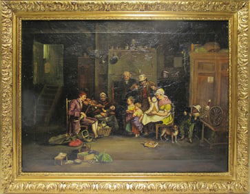 19th C European Oil on Canvas, Signed PEYROT