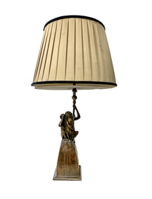 Antique Bronze Monkeys Lamp with Shade