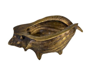 Vintage Sea Shell Bronze Ashtray