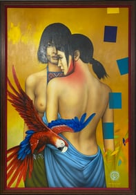 Victor Crisostomo Gomez, Peru Nude Oil on Canvas