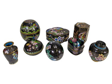 Set of 8 Cloisonne Pieces