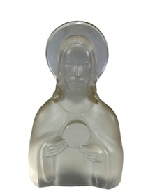 Antique Jesus Frosted Glass Statue