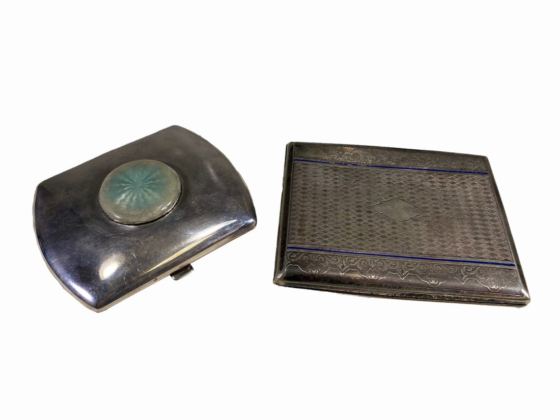 2 Alpacca German Silverplate Cigarette Cases (1 of 9)