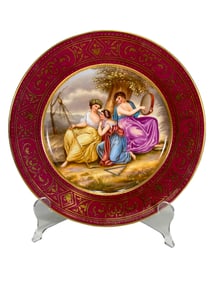 Royal Vienna Antique Porcelain Plate marked TK