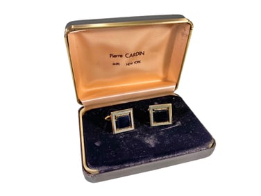 Vintage Pierre Cardin Goldplated & Onyx Cufflinks