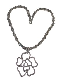 Vintage Silverplated & Glass Necklace