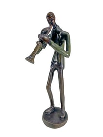 Man Playing Clarinet Bronze Statue