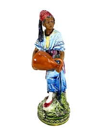 Vintage Orientalist Majolica Statue
