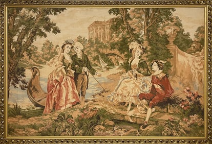 Vintage French Large Framed Gobelin