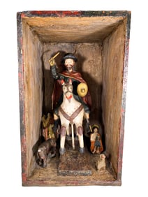 Antique Wood & Papier Mache Religious Statue