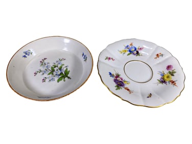 2 Meissen, Germany Porcelain Small Trays