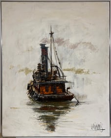 Lee Reynolds (XX) Oil on Canvas Ship Painting