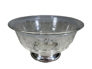 Sheffield Silver Co Sterling & Etched Glass Bowl
