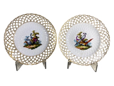 Antique KPM, Germany Pair of Porcelain Plates