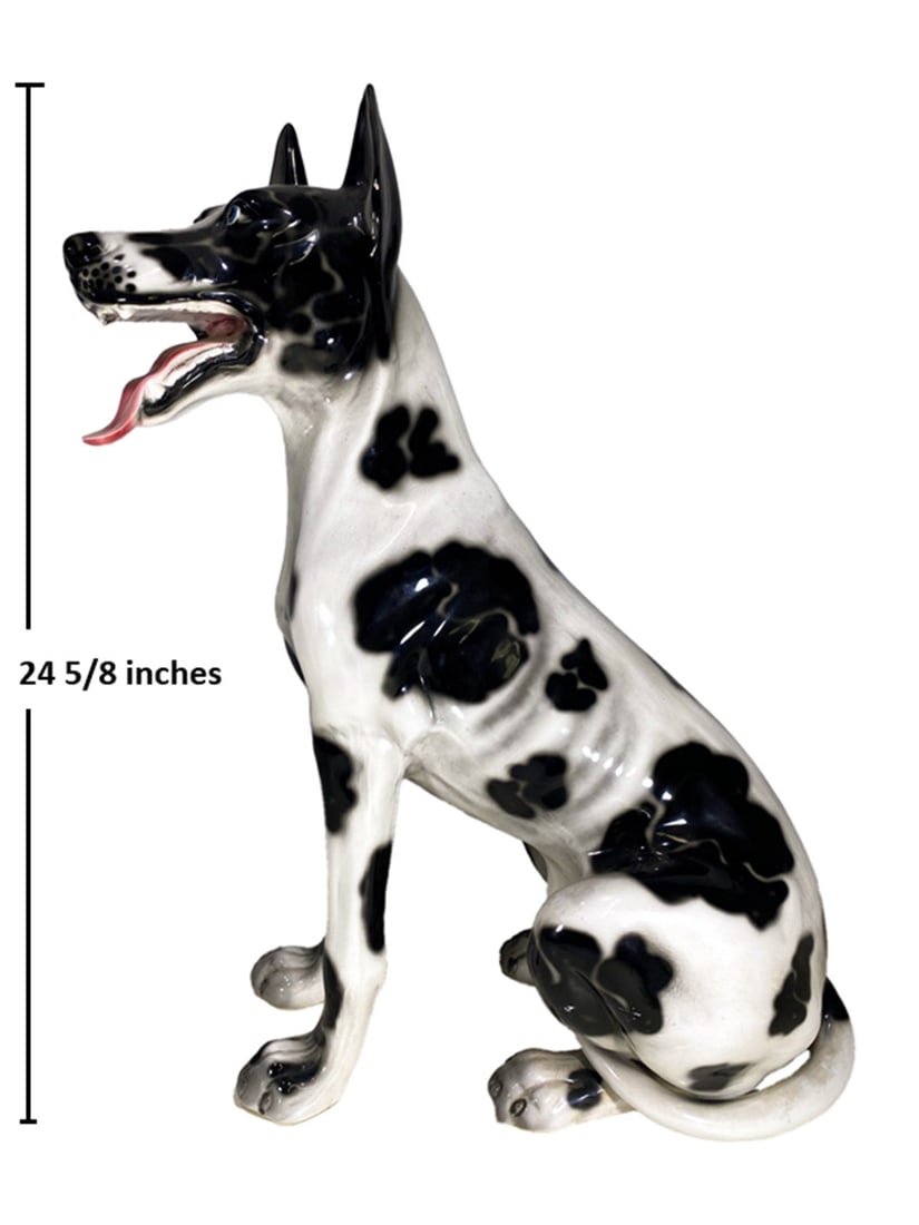 Favaro Cecchetto, Italy Large Ceramic Dog Statue Auction